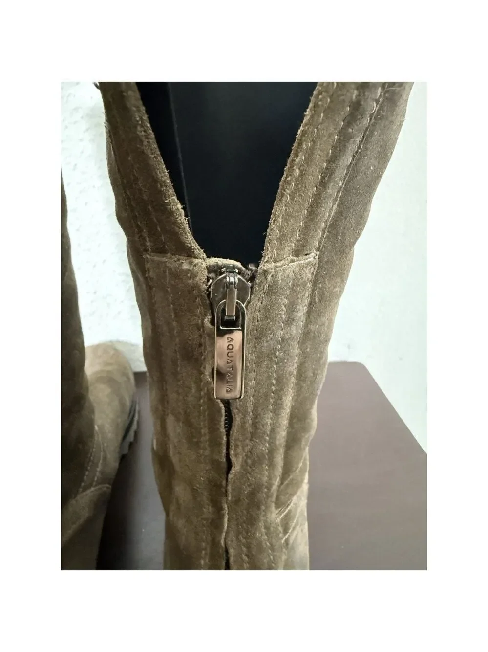 Aquatalia Marvin K Chelsea Suede Fold Cuff Boots 9.5 Women Brown Faux Fur $382